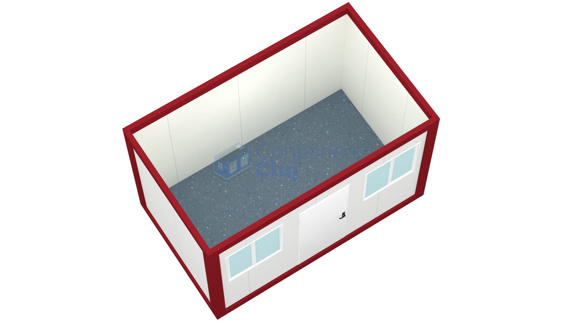 container birou cluj 4metri 2geamuri rosu2