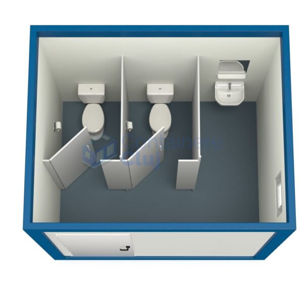 container sanitar cluj 3metri 2wc albastru