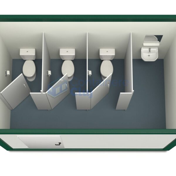 container sanitar cluj 4metri 3wc verde