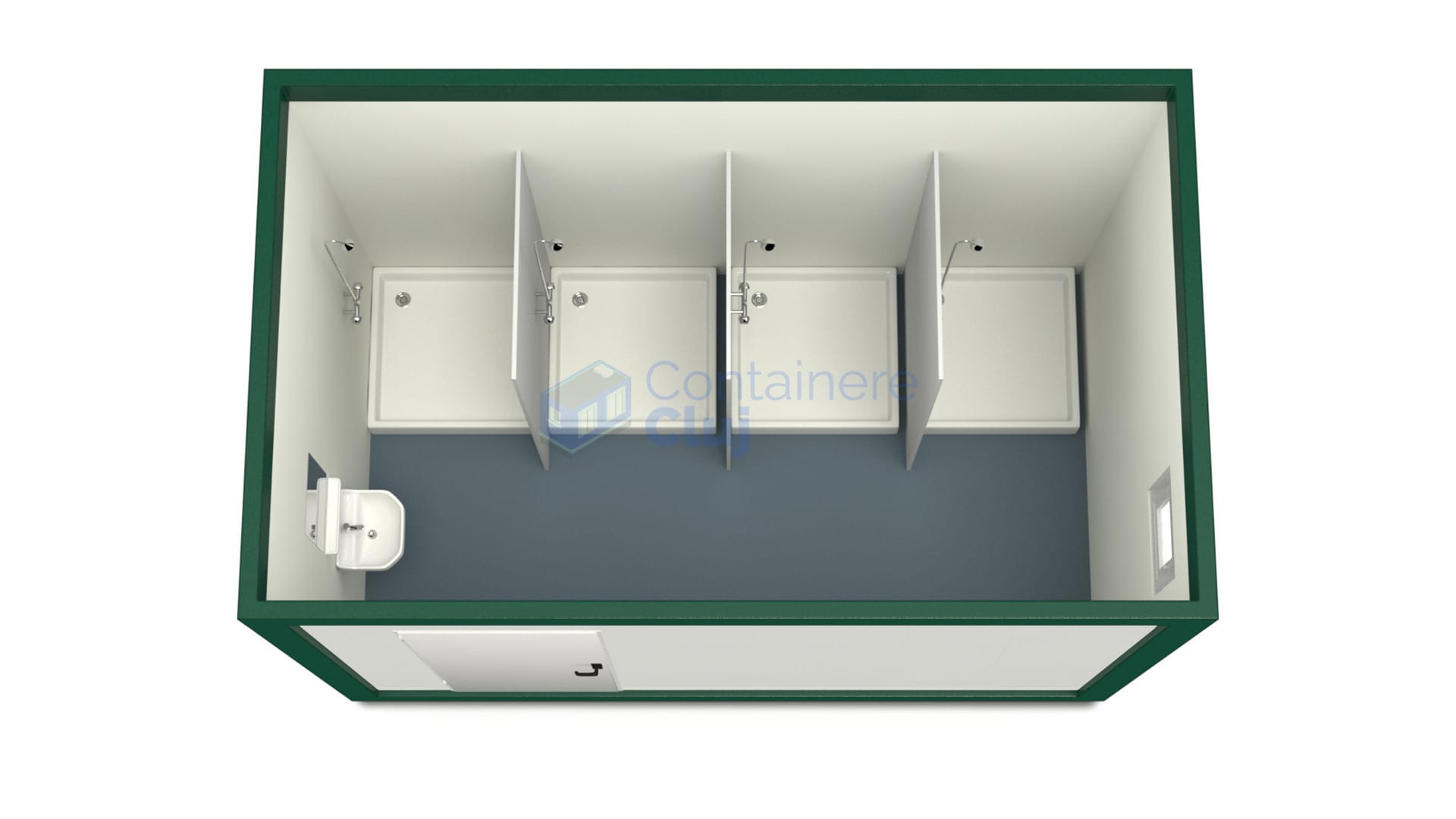 container sanitar cluj 4metri 4dusuri verde