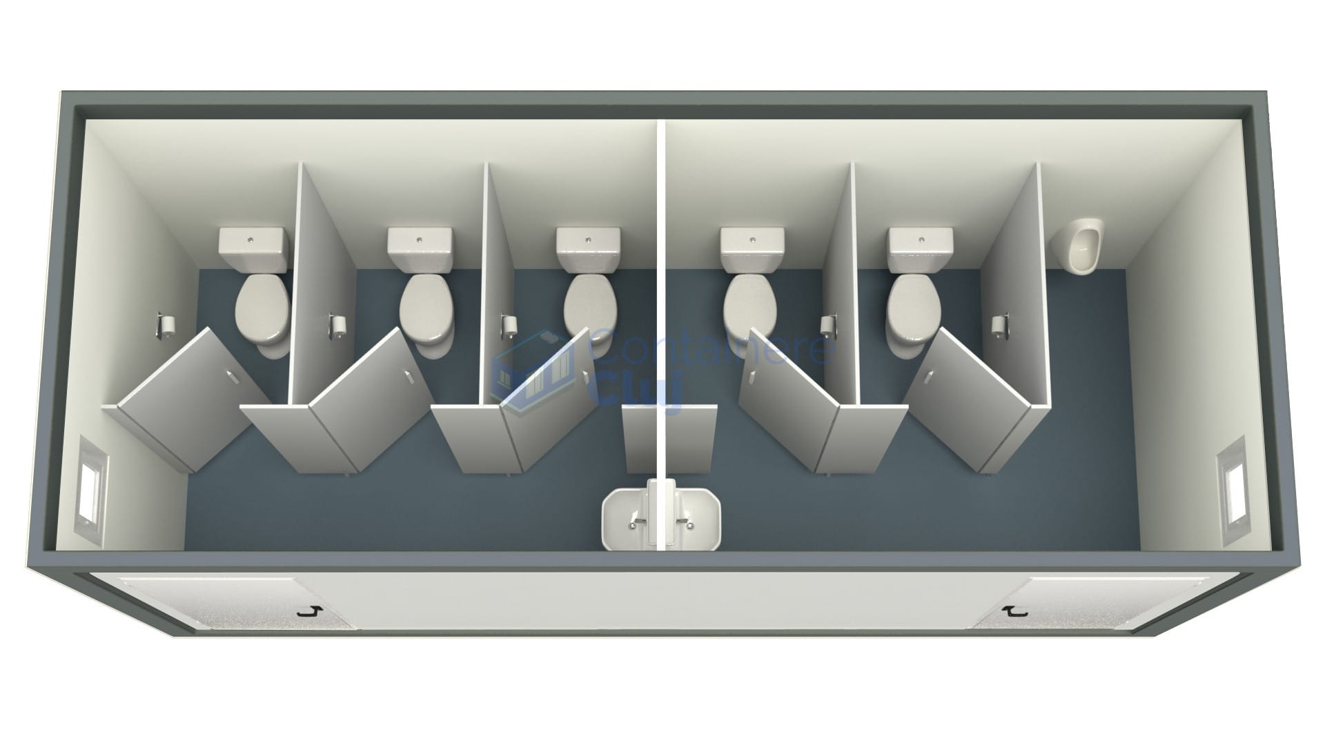 container sanitar cluj 6metri 5wc gri